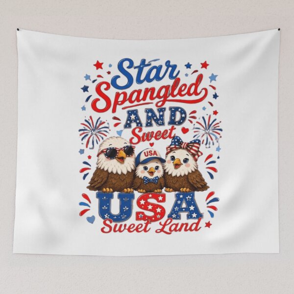 Item preview, Star Spangled And Sweet USA Sweet Land Patriotic Eagle Family designed and sold by BestKindStudio.