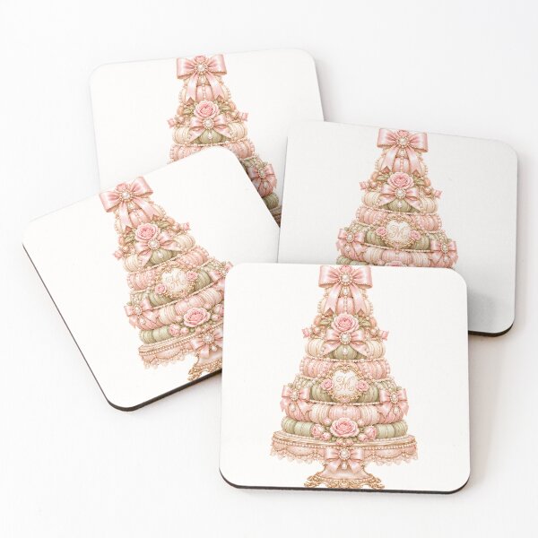 Item preview, Elegant Coquette Macaron Tower with Pink Roses, Pearls, Satin Bows and French Parisian Dessert Aesthetic designed and sold by looplandger.