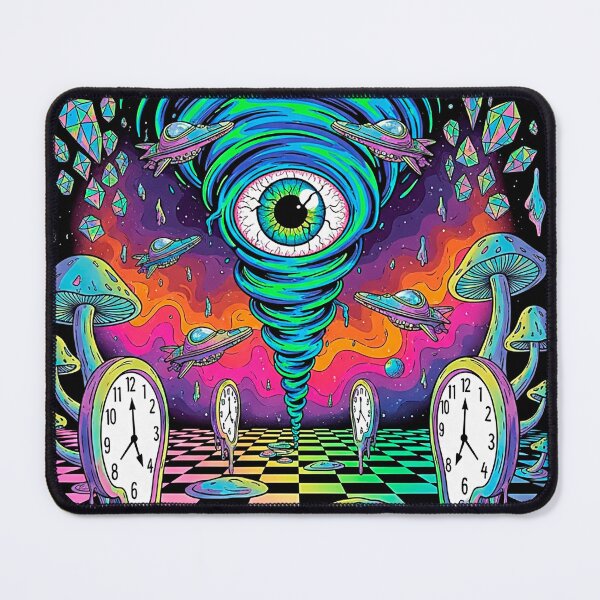 Item preview, Psychedelic Eye Tornado Surreal Art with Melting Clocks designed and sold by SholoStudio.