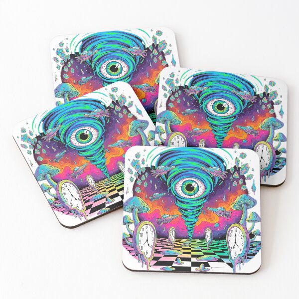 Item preview, Psychedelic Eye Tornado Surreal Art with Melting Clocks designed and sold by SholoStudio.