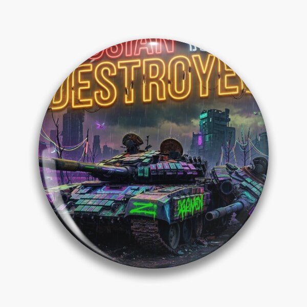 Item preview, Epic Neon Lightning Russian Tank Destroyed Art designed and sold by PowerArtUa.