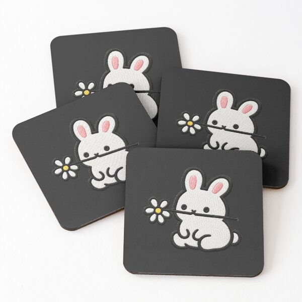 Item preview, Cute Bunny Holding a Flower Embroidery Patch designed and sold by ColorSplash123.
