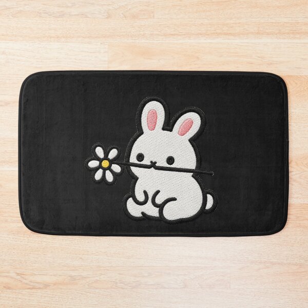 Item preview, Cute Bunny Holding a Flower Embroidery Patch designed and sold by ColorSplash123.