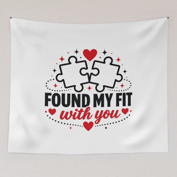 Item preview, Found My Fit With You – Romantic Puzzle Piece Couple Design designed and sold by Lovestickerco.