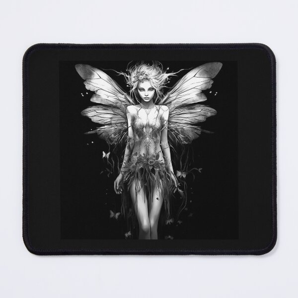 Item preview, Dark Fairy Black and White Gothic Fantasy Art designed and sold by inkoutninja.