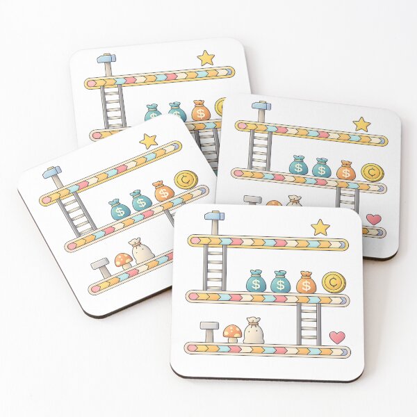 Item preview, Retro Game Art – Cute Platform Levels with Coins designed and sold by SoftSproutstu.