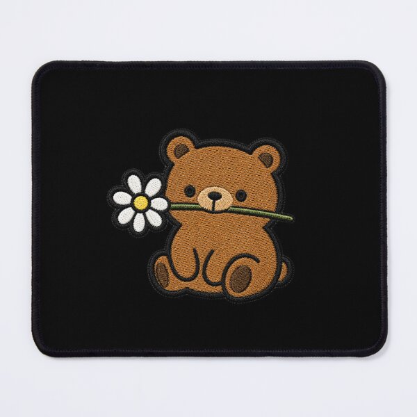 Item preview, Cute Bear Holding a Flower Embroidery Patch designed and sold by ColorSplash123.