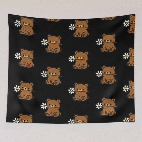 Item preview, Cute Bear Holding a Flower Embroidery Patch designed and sold by ColorSplash123.
