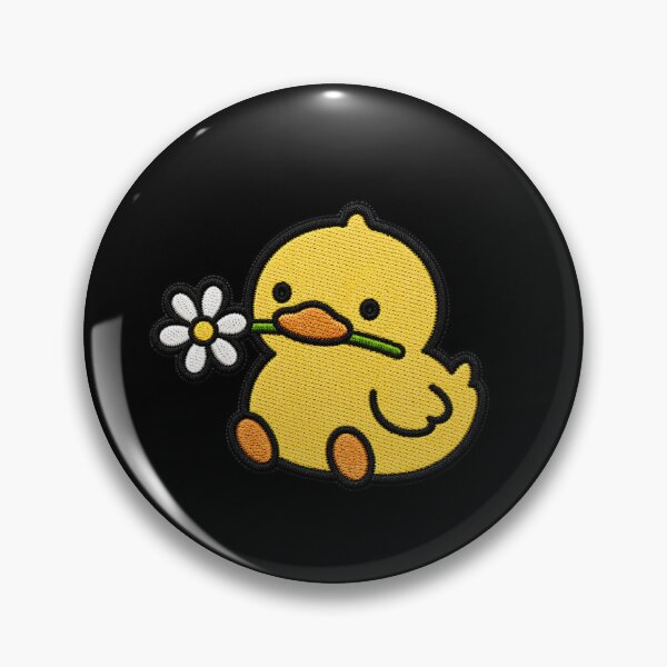Item preview, Cute Duck Holding a Flower Embroidery Patch designed and sold by ColorSplash123.