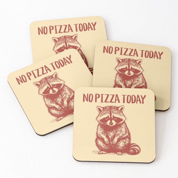 Item preview, No Pizza Today Sad Raccoon Funny Foodie Food Lover Humor designed and sold by KLArtzStore.