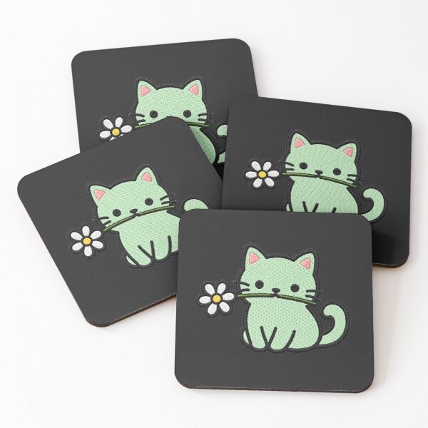 Item preview, Cute Cat Holding a Flower Embroidery Patch designed and sold by ColorSplash123.