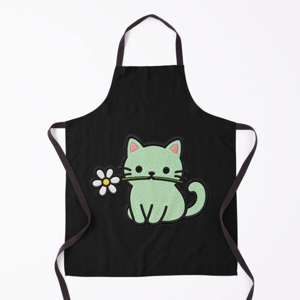 Item preview, Cute Cat Holding a Flower Embroidery Patch designed and sold by ColorSplash123.