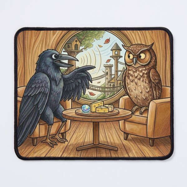 Item preview, Treehouse Council Woodland Birds Whimsical Illustration designed and sold by KabronX.