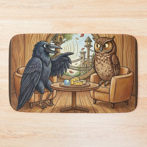 Item preview, Treehouse Council Woodland Birds Whimsical Illustration designed and sold by KabronX.