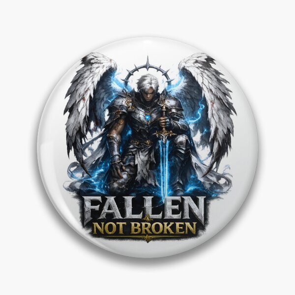 Item preview, Fallen Not Broken Angel Warrior T-Shirt | Dark Fantasy Gothic Winged Knight Design designed and sold by Rivistudio.