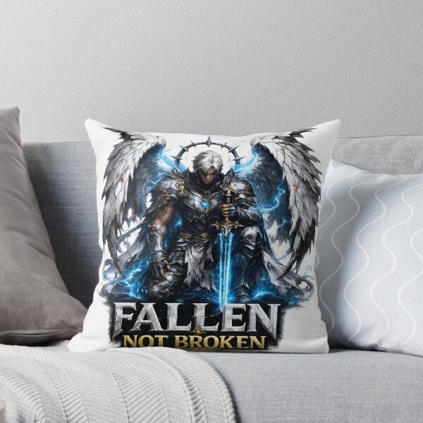Item preview, Fallen Not Broken Angel Warrior T-Shirt | Dark Fantasy Gothic Winged Knight Design designed and sold by Rivistudio.