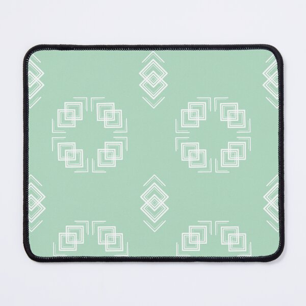 Item preview, Geometric square mandala seamless pattern on mint green background. designed and sold by AjjimaJKM.