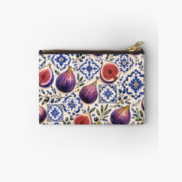 Item preview, Mediterranean Fig Pattern with Blue Ceramic Tiles and Olive Branches designed and sold by TheSlowShore.