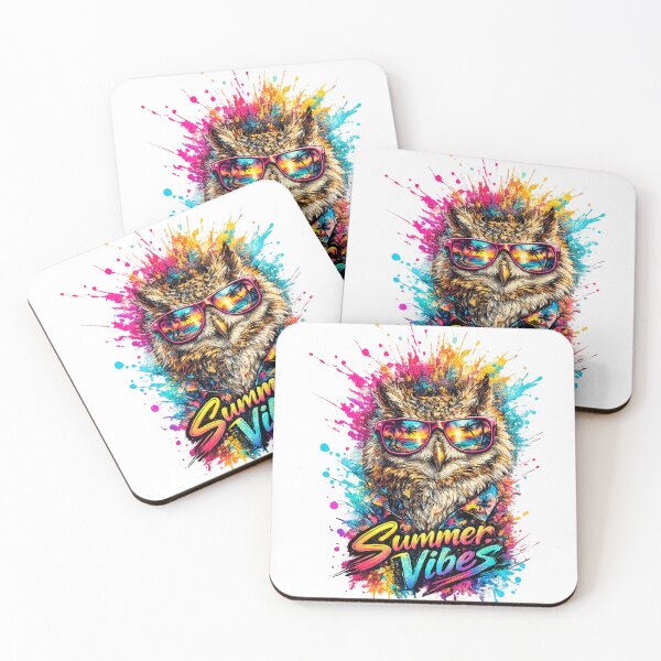 Item preview, Summer Vibes Owl – Cool Sunglasses Color Splash T-Shirt Design designed and sold by GooniSL.