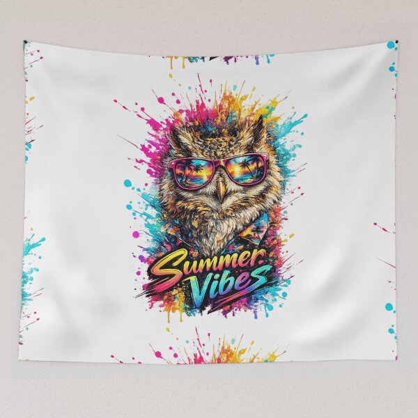 Item preview, Summer Vibes Owl – Cool Sunglasses Color Splash T-Shirt Design designed and sold by GooniSL.