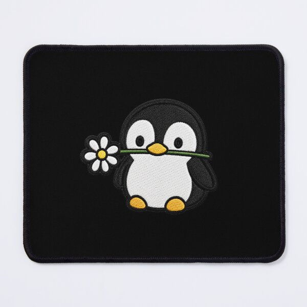 Item preview, Cute Penguin Holding a Flower Embroidery Patch designed and sold by ColorSplash123.
