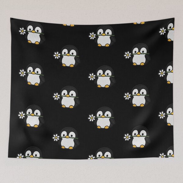 Item preview, Cute Penguin Holding a Flower Embroidery Patch designed and sold by ColorSplash123.