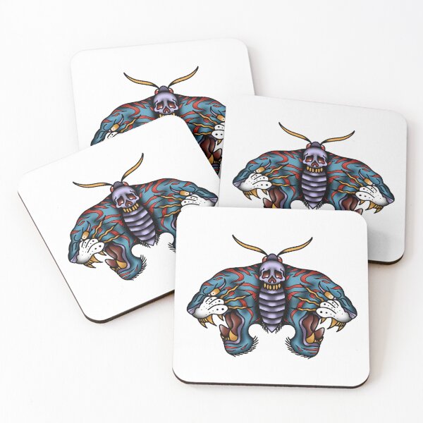 Item preview, Tiger Moth Skull Tattoo Flash Art designed and sold by Krisu444.