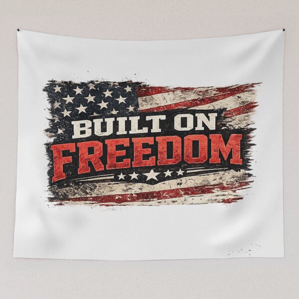 Item preview, Built On Freedom Patriotic American Flag Design designed and sold by BestKindStudio.