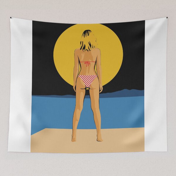 Item preview, Minimalist Woman Beach Sunset Print designed and sold by Studio pod Burom.