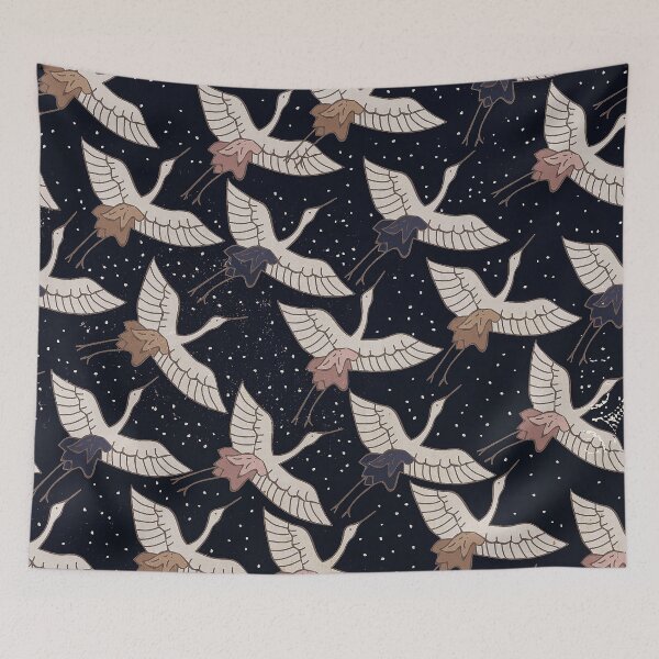 Item preview, Vintage Asian-Inspired Elegant Birds Pattern In Flight  designed and sold by DEC02.