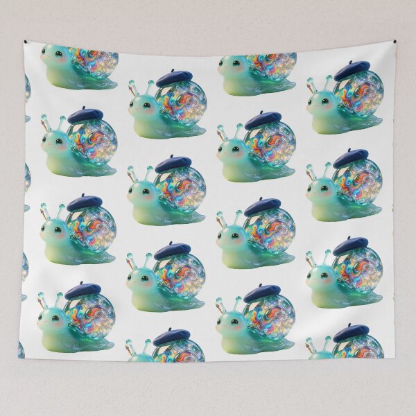 Item preview, Emerald Snail - The Little Artist Painting Rainbow Dreams designed and sold by ABYSSLAB.
