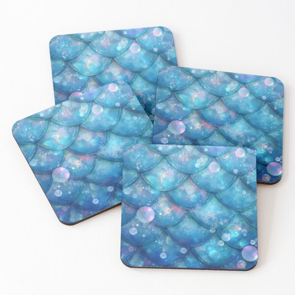 Item preview, Cute Blue Mermaid Print Bubbles designed and sold by SeaStarMermaids.