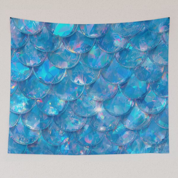 Item preview, Pretty Blue Mermaid Print  designed and sold by SeaStarMermaids.