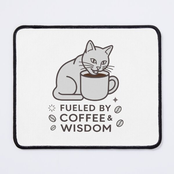 Item preview, Minimalist Cat Drinking Coffee Fueled By Coffee And Wisdom designed and sold by banglalook.