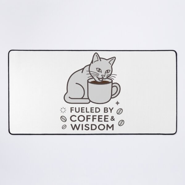 Item preview, Minimalist Cat Drinking Coffee Fueled By Coffee And Wisdom designed and sold by banglalook.