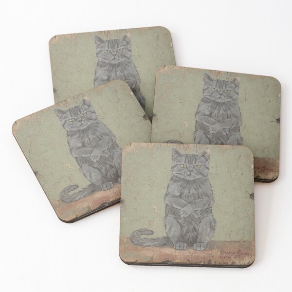 Item preview, Russian Blue Cat With Crossed Paws designed and sold by PictorialWhimsy.