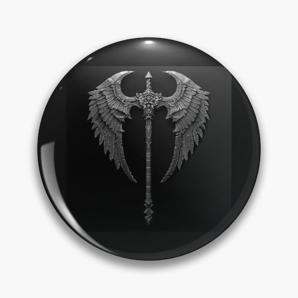 Item preview, Dark Angel Winged Axe Black and White Fantasy Art designed and sold by inkoutninja.