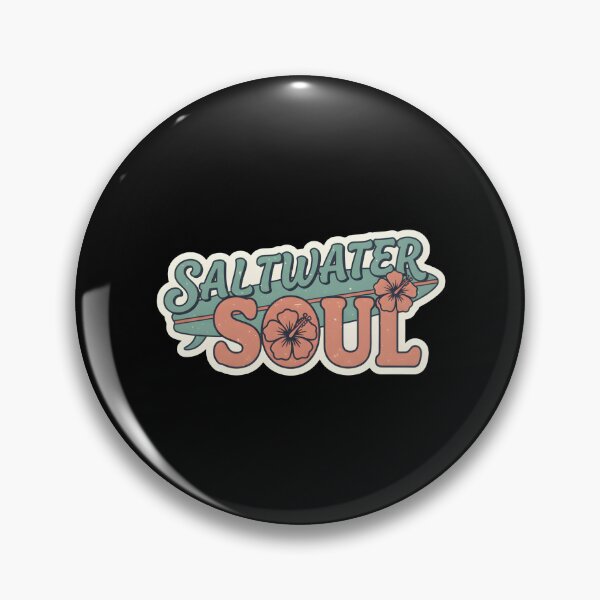 Item preview, Saltwater Soul Retro Surfboard Hibiscus Beach Sticker designed and sold by FestivityFinds.