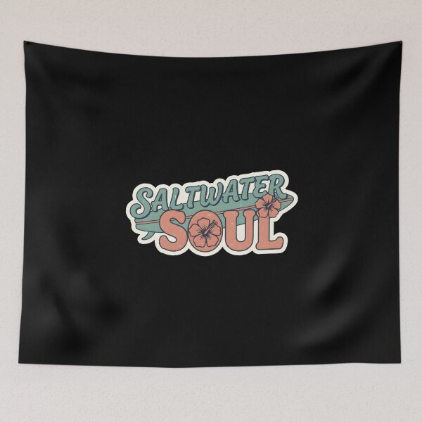 Item preview, Saltwater Soul Retro Surfboard Hibiscus Beach Sticker designed and sold by FestivityFinds.