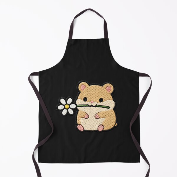 Item preview, Cute Hamster Holding a Flower Embroidery Patch designed and sold by ColorSplash123.