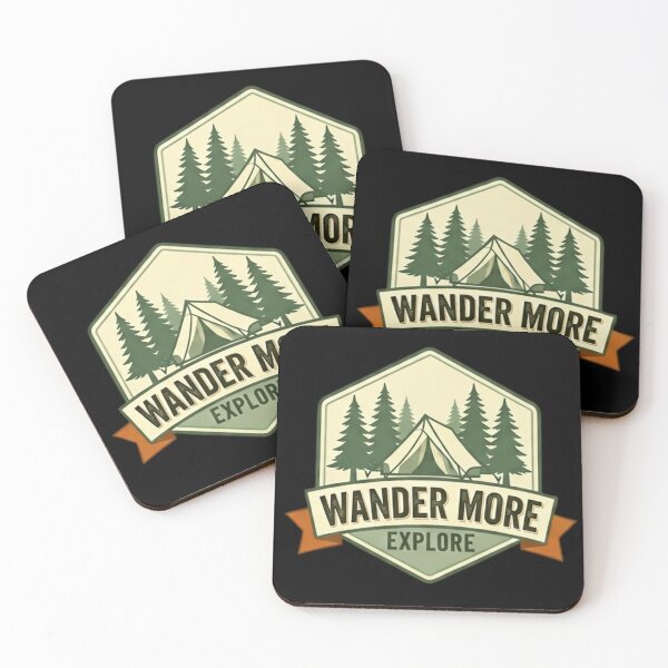 Item preview, Wander More Explore Badge | Vintage Camping Adventure Design designed and sold by Shop9999.