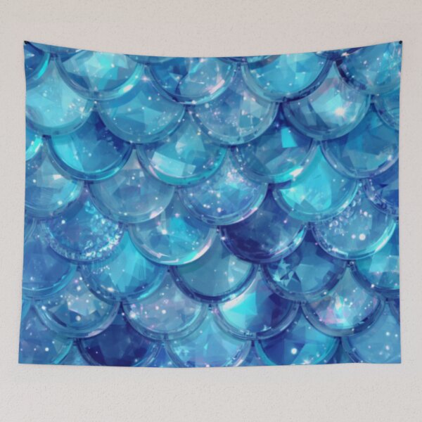 Item preview, Sparkly Blue Mermaid Print  designed and sold by SeaStarMermaids.