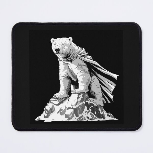 Item preview, Heroic Polar Bear Black and White Arctic Wildlife Art designed and sold by inkoutninja.