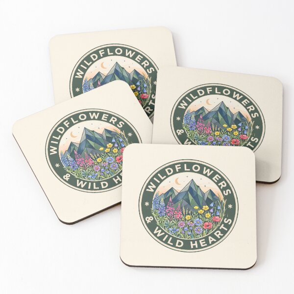 Item preview, Wildflowers & Wild Hearts Mountain Nature Badge designed and sold by SplashTastic.