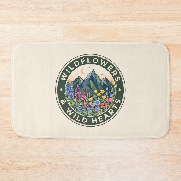 Item preview, Wildflowers & Wild Hearts Mountain Nature Badge designed and sold by SplashTastic.