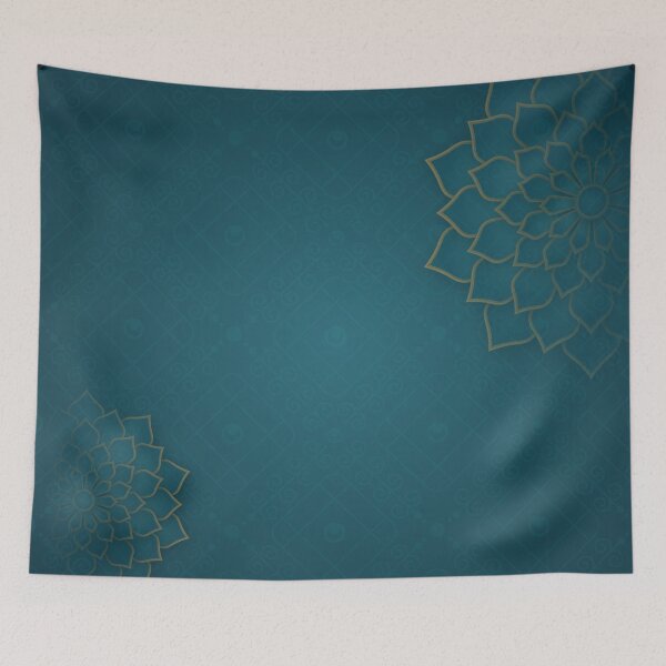 Item preview, Teal Blue Lotus Mandala Pattern – Elegant Boho Background designed and sold by Apurva Joshi.