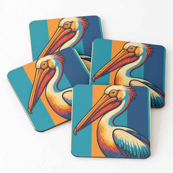 Item preview, Retro Pop Art Poster Illustration of a Pelican | Bold Coastal Bird Print with Dramatic Beak Silhouette, Ocean Aesthetic & Vintage Nautical Wall Art Decor designed and sold by PaintedPixels01.