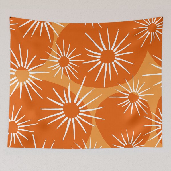 Item preview, Mid-Century Modern 1950's Orange Sunburst Pattern designed and sold by DEC02.