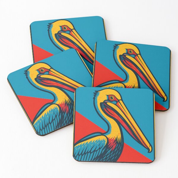 Item preview, Retro Pop Art Poster Illustration of a Pelican | Bold Coastal Bird Print with Dramatic Beak Silhouette, Ocean Aesthetic & Vintage Nautical Wall Art Decor designed and sold by PaintedPixels01.