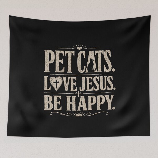 Item preview, Pet Cats Love Jesus Be Happy designed and sold by zoes-ink.